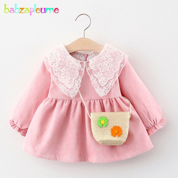 

girl's 2piece spring fall newborn baby girls dresses korean cute pink lace cotton toddler princess dress+bag infant clothing sets 1977, Red;yellow
