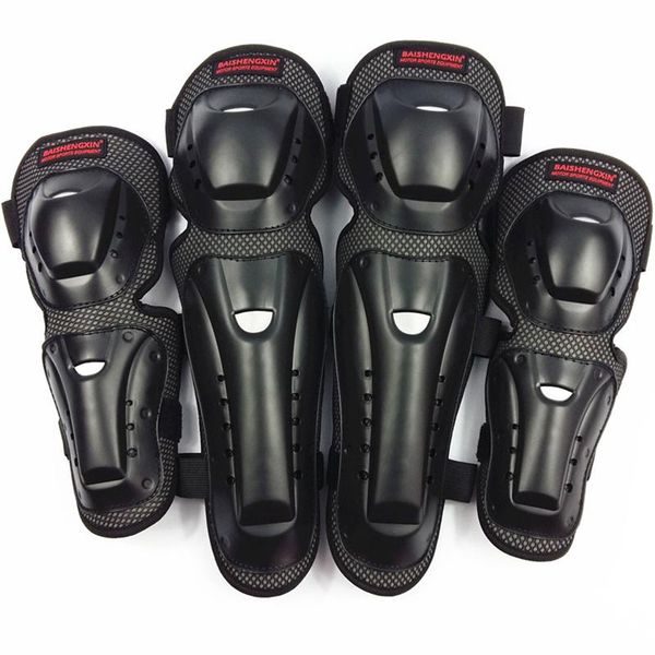 

elbow & knee pads 4pc/s motorcycle protective motocross skating protectors riding gears protection, Black;gray