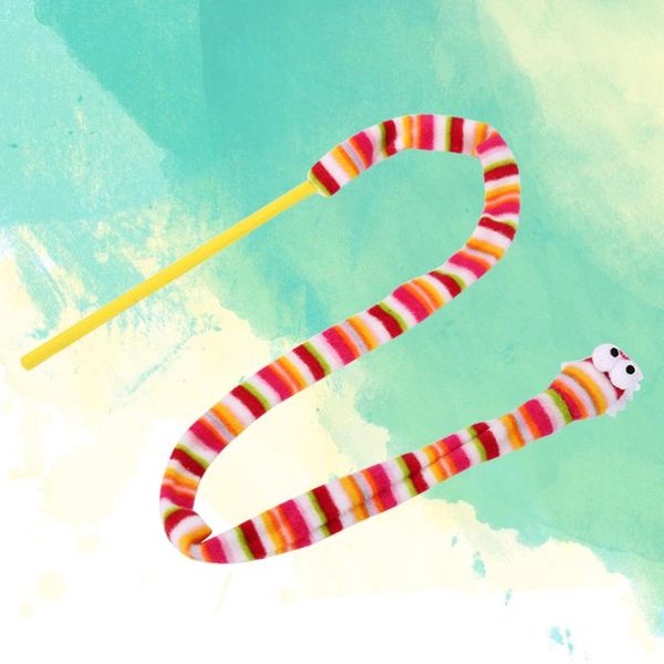 

cat toys interactive teaser wand rainbow snake design for cats kitty