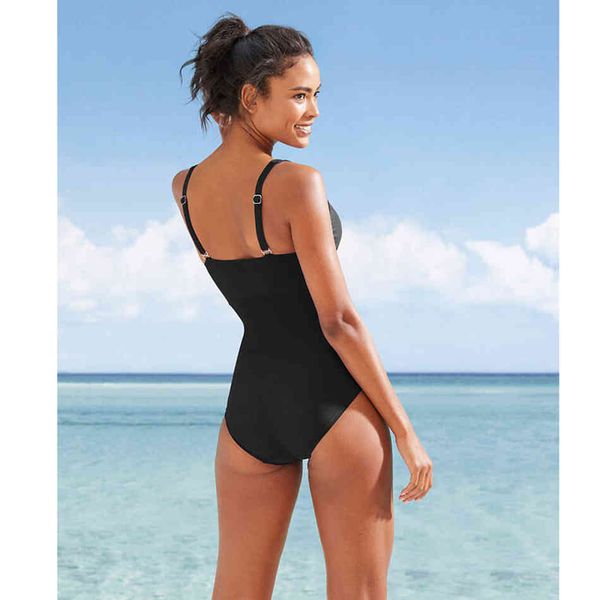 

li-fi solid one piece swimsuit women swimwear monokini swimming suit retro vintage bathing beachwear slim swim wear ~2xl, White;black