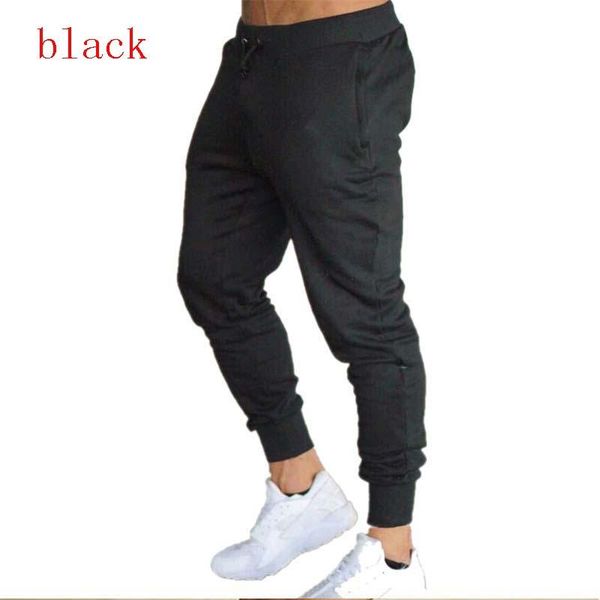 

men's pants 2021 fashion slim men jogging pants, fitness sports tight casual, Black