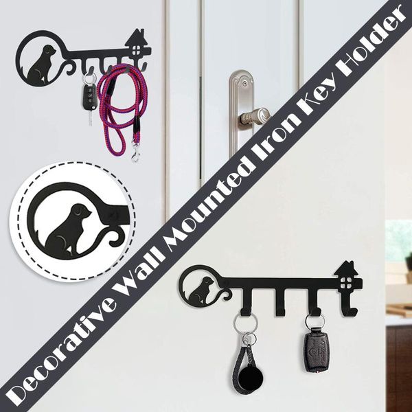 

hooks & rails cute dog wall-mounted keychain key wall hook fashion durable metal clothes hanger for hanging keychains nail-in