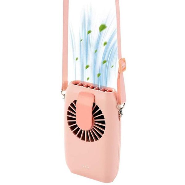 

rechargeable mini hanging waist clip fan, as 2000mah power bank, portable handheld personal cooling necklace fan electric fans