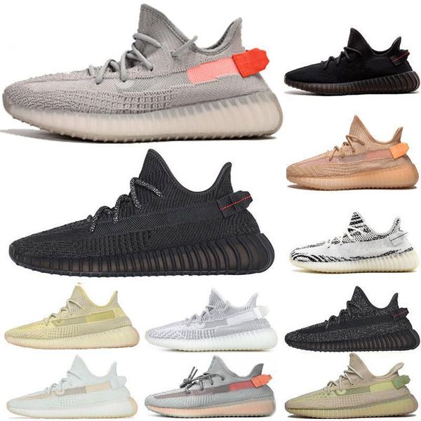 

kanye mesh shoes men womens cinder zebra tail light reflective carbon mens women outdoor sport trainer sneaker, Black