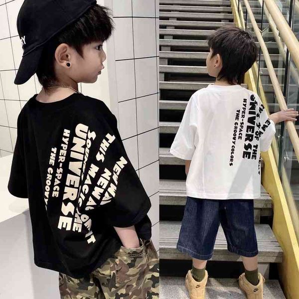 

2021 summer short sleeve t-boys spring new men's t-shirt children's fashion, White