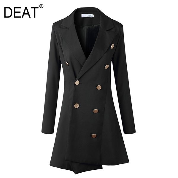 

autumn and spring fashion women clothes v-neck full seleeves office lady double breasted dresses wp87001l 210421, Black;gray