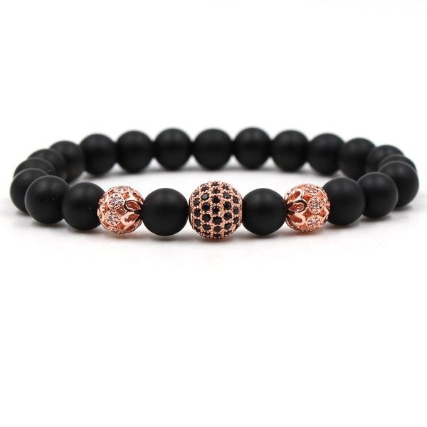 

charm bracelets xionghang 2021 natural stone beads bracelet 0mm cz 8mm setting for men women jewelry, Golden;silver