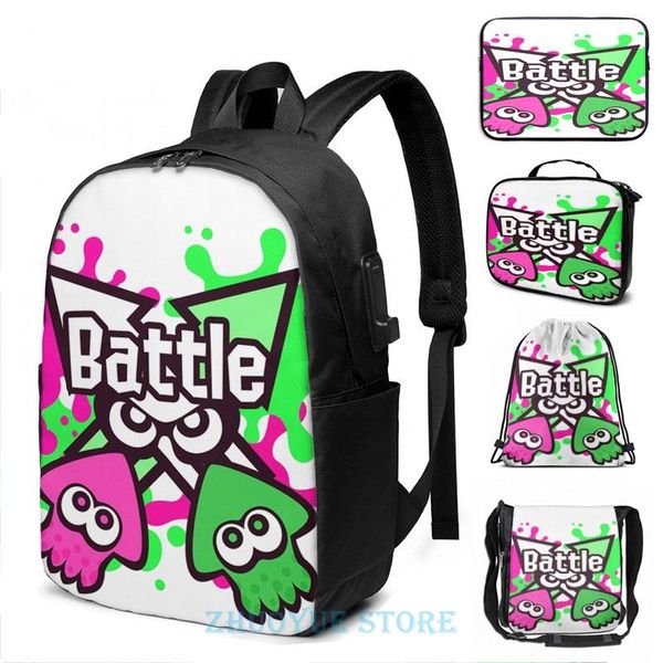 

backpack funny graphic print 2 regular battle usb charge men school bags women bag travel laptop