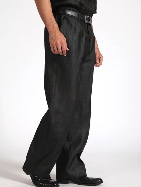 

men's pants gambired canton gauze classic silk trousers black size  xl xxl 3xl