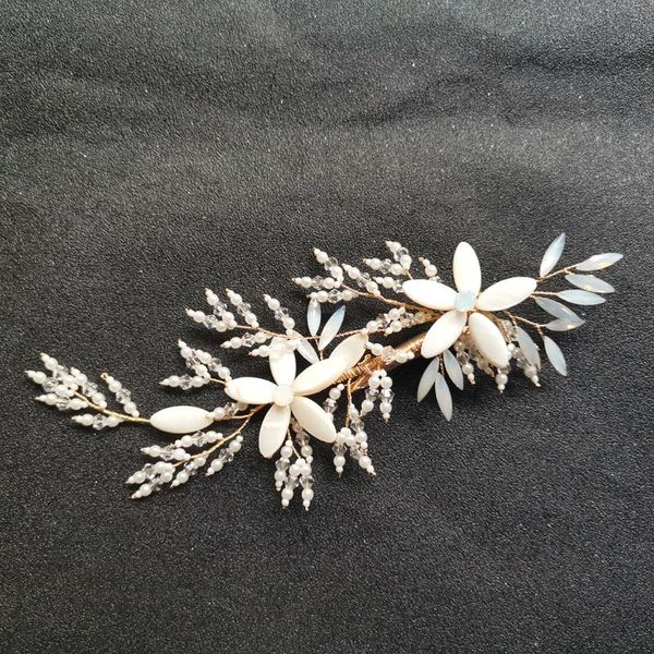 

hair clips & barrettes slbridal handmade golden austrian crystal rhinestone peearls women jewelry wedding clip bridal accessories, Golden;silver