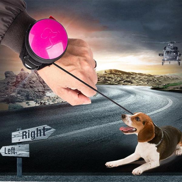 

dog collars & leashes 1 pcs pet traction rope adjustable handswrist retractable strap belt puppy walking safety running jogging
