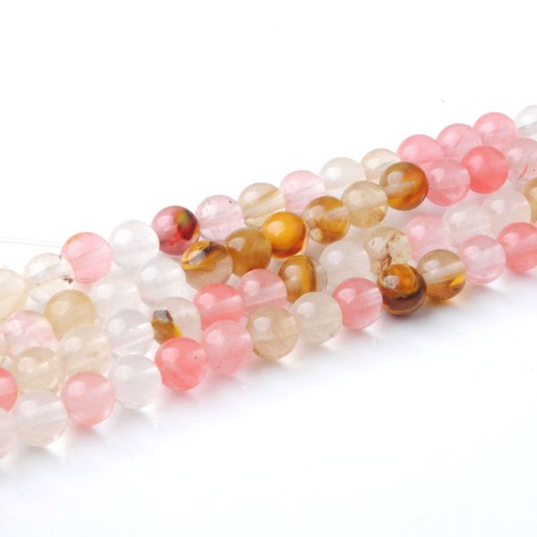 

wojiaer natural stone round volcano cherry 6 8 10mm loose beads 15 1/2 inches for women diy bracelets jewelry making by900, Black