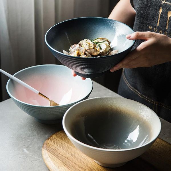 

bowls japanese ceramic noodle ramen bowl household hat salad dessert creative porcelain kitchen rice restaurant tableware