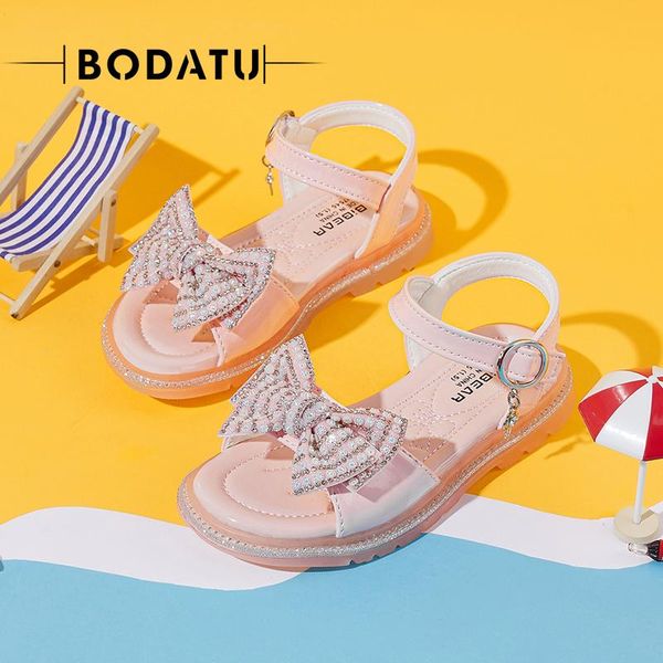 

sandals 2021 children's shoes summer girls fashion cute bow princess breathable non-slip casual size 26-36, Black;red
