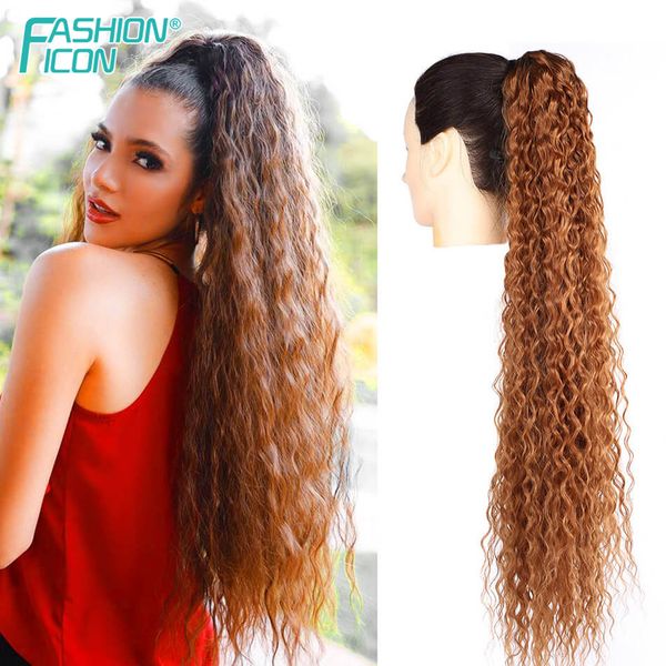 

synthetic ponytail water wave addition natural hair clips 30inch 140g african style dreads by fashion iconfactory direct, Black