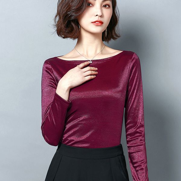 

korean silk blouses women solid satin blouse shirt plus size long sleeve slash neck blusas mujer de moda 210427, White