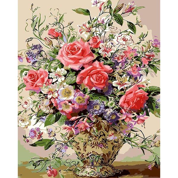 

paintings selilali rose flower oil painting by numbers 40x50cm framed picture drawing on canvas for adults home decor wall artwork gift