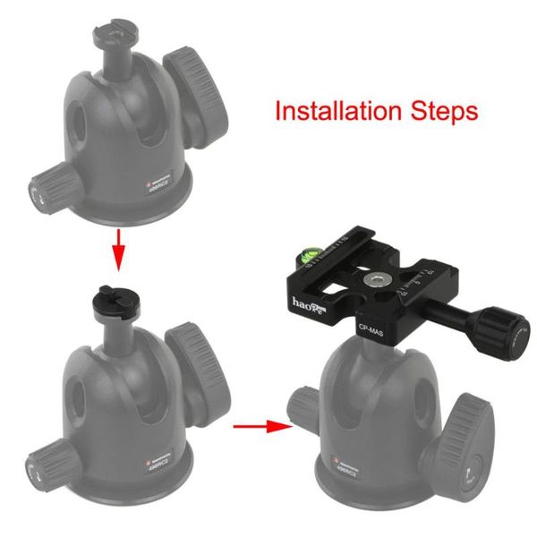 

haoge combo boss adapter with arca & manfrotto compatible quick release clamp for tripod ball head replacement heads
