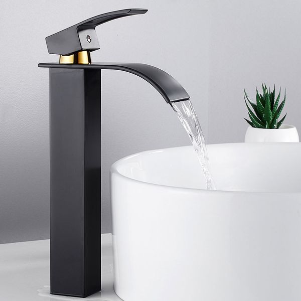 

bathroom sink faucets basin deck mount waterfall vanity vessel sinks mixer tap single handle cold and water b