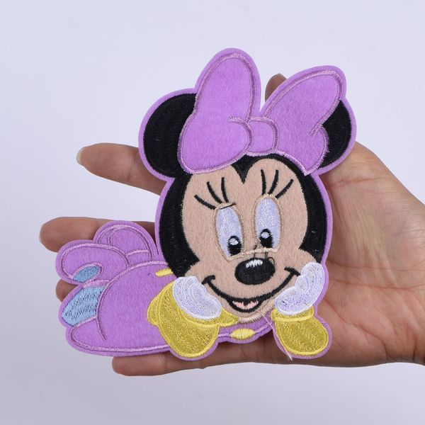 

stock or customize animal personalized mouse embroidered patch clothing, White;pink