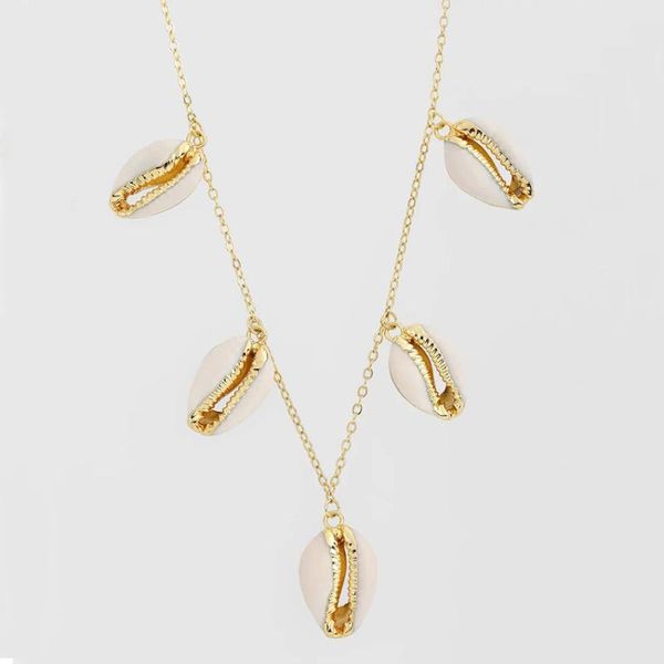 

pendant necklaces boho alloy cowrie shell necklace choker for women femme collares de moda kolye charms coin, Silver
