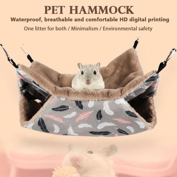 

small animal supplies warm hamster hammock rat hanging beds house squirrel guinea pig double-layer plush cotton nests pets