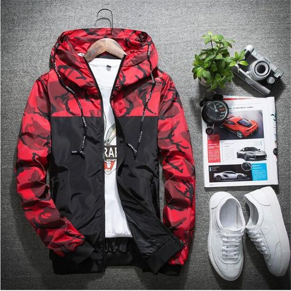 

men's jackets 2021 windbreaker zipper outwear army brand clothing men bomber jacket thin slim long sleeve camouflage military hooded, Black;brown
