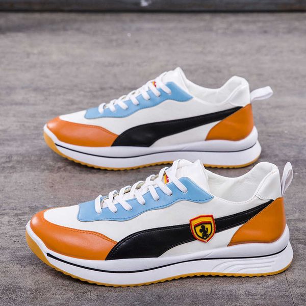 

2021 autumn pu leather sho men's student fashion casual sports running