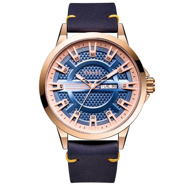 

wristwatches luxury mens watches fashion creative watch geometric round sport belt men's quartz gift business men, Slivery;brown