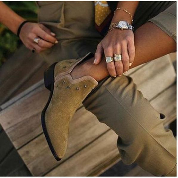 

boots autumn and winter women's fashion rivet decoration short leisure comfortable, Black