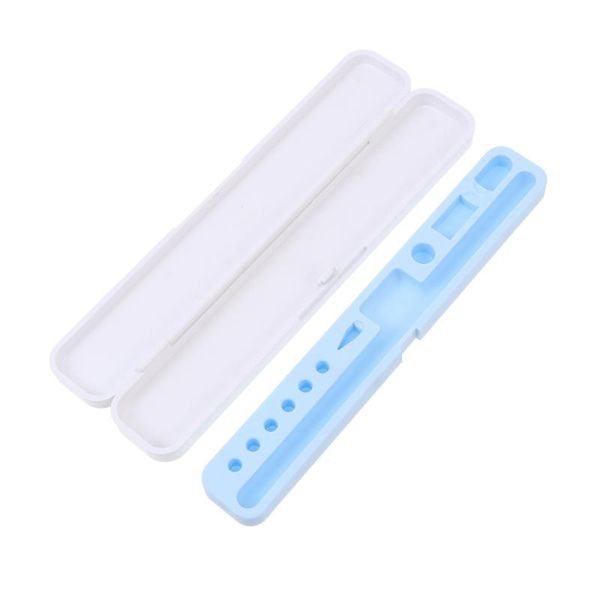 

pencil bags 1pc anti-slip stylus box compatible with apple 1/ 2 (white, sky-blue)