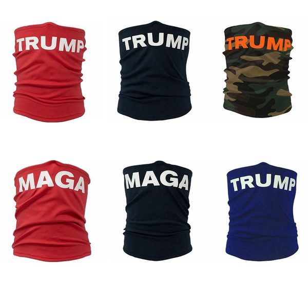 Trump Face Mask Maga Maga Maschera Protettiva Outdoor Cycling Magic Sciarpa Bandana Fascia Multi-funzionale Sport Copricapo Turbante Party Favori IIA554