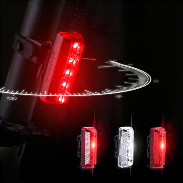 

bike lights rechargeable led mountain rear light safety warning night tail red / wihte 1pc