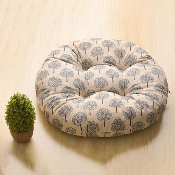 

european classical office cushion dining chair ethnic style round cotton and linen thickened futon mat cushion/decorative pillow
