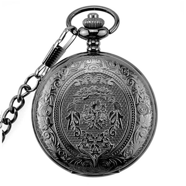 

pocket watches sculptured fob vintage quartz anniversary classical retro watch christmas short chain gift, Slivery;golden
