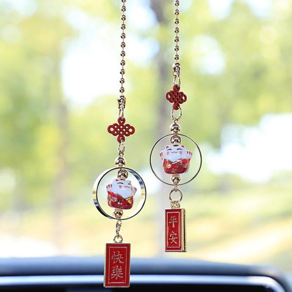 

fortune cat interior lucky hanging car ornament cute beautiful handmade styling pendant automobile accessories 2021 decorations