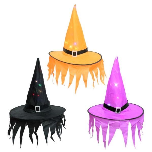 

party hats 3pcs luminous led witch hat decorative wizard festival ornament