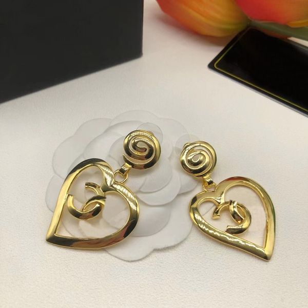 

2021 new arrival classic design quality 18k heart earrings dangle earring for fashion women jewelry gift, Silver