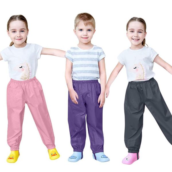 

trousers 2021 waterproof overalls children rain pants baby boys girls fashion kids child l3, Blue