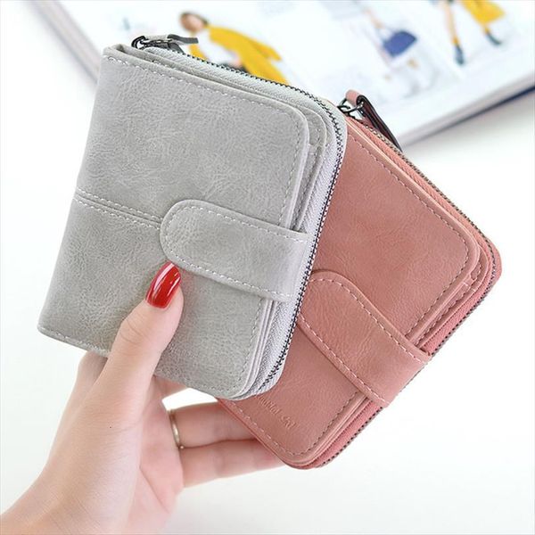 

womens small wallet for credit card coin purse leather fashion short clutch lady solid mini women wallets, Red;black