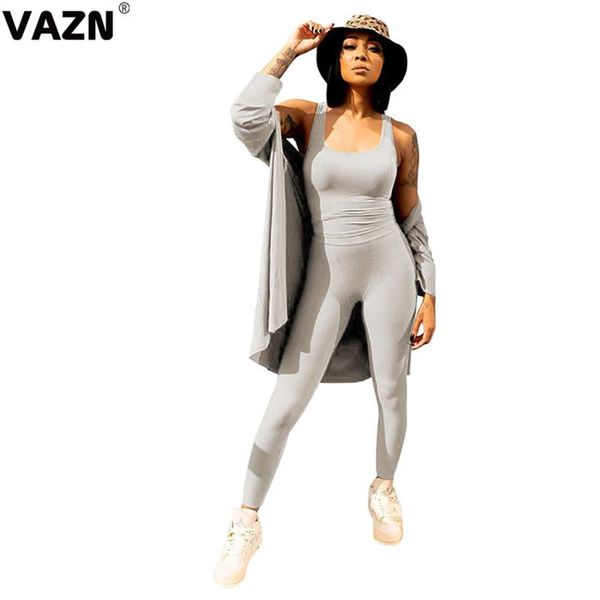 

women's tracksuits vazn 2021 soft daily elegant young solid full sleeve long cloth group pants 1 piece underwear women 3 set, Gray