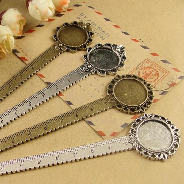 

bookmark vintage metal with ruler exquisite hollow out flower base book page marker for kids gift stationery school office s9k4