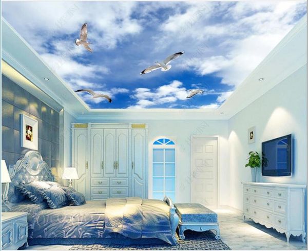 

wallpapers 3d ceiling murals wallpaper custom po dreamy blue sky and white clouds dove home decor in the living room rolls