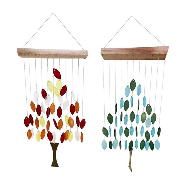 

decorative objects & figurines garden rainbow wind chimes colorful maple gifts windchime hanging outside balcony ornament