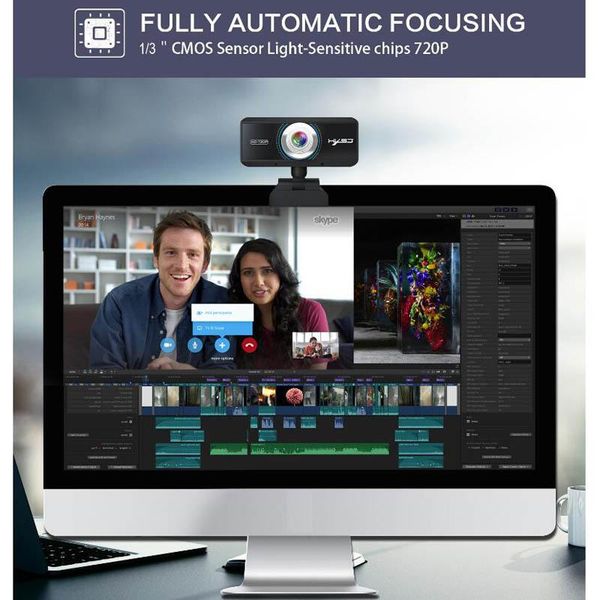 

webcams hd webcam 720p web cam 360 degree rotating pc computer camera video call recording built-in noise reduction microphone