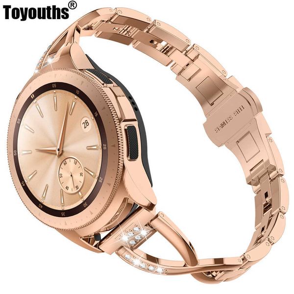 

women rhinestone strap for samsung galaxy watch 42mm replacement smart watch bands for samsung watch galaxy active 20mm h0915, Silver