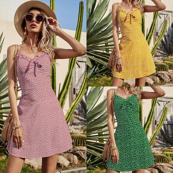 

casual dresses floral slim strap dress women, Black;gray