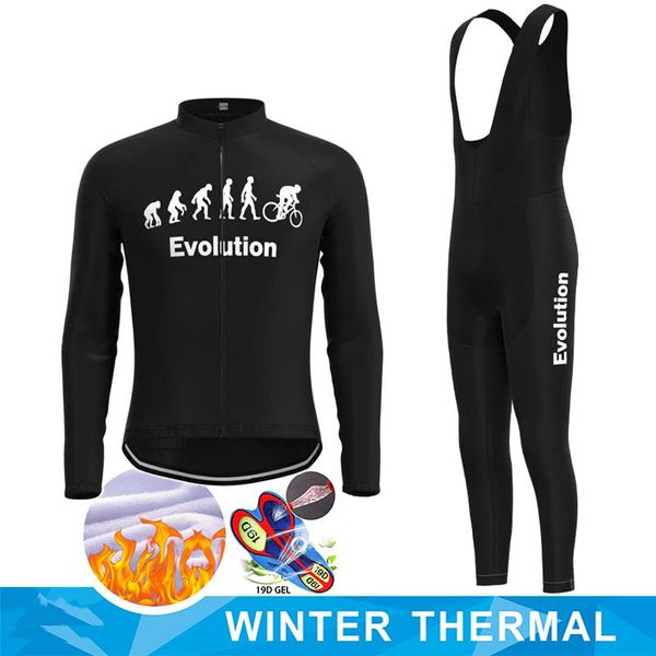 

racing sets strava winter thermal fleece cycling jersey set bike suit mountian bicycle clothing ropa ciclismo, Black;blue