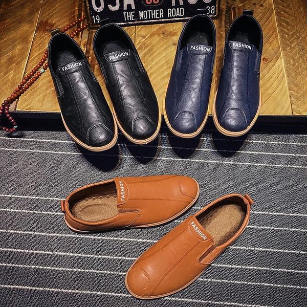 

dress shoes sell men's loafers comfy drivings men flats fashion soft leather moccasins spring slip-on casual, Black
