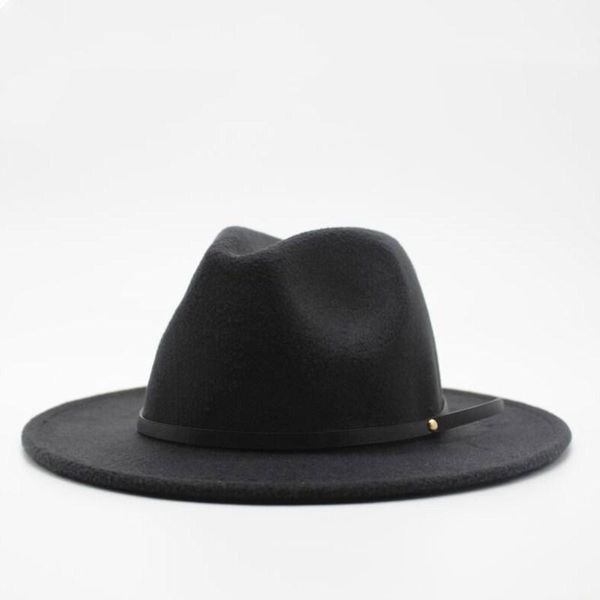 

wide brim hats wool fedora hat hawkins felt cap ladies trilby chapeu feminino women men jazz godfather sombrero caps, Blue;gray